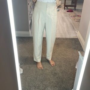 High waisted pants pearl colour